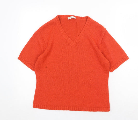 Womens UK Size 14 Essentials Orange Pullover Jumper