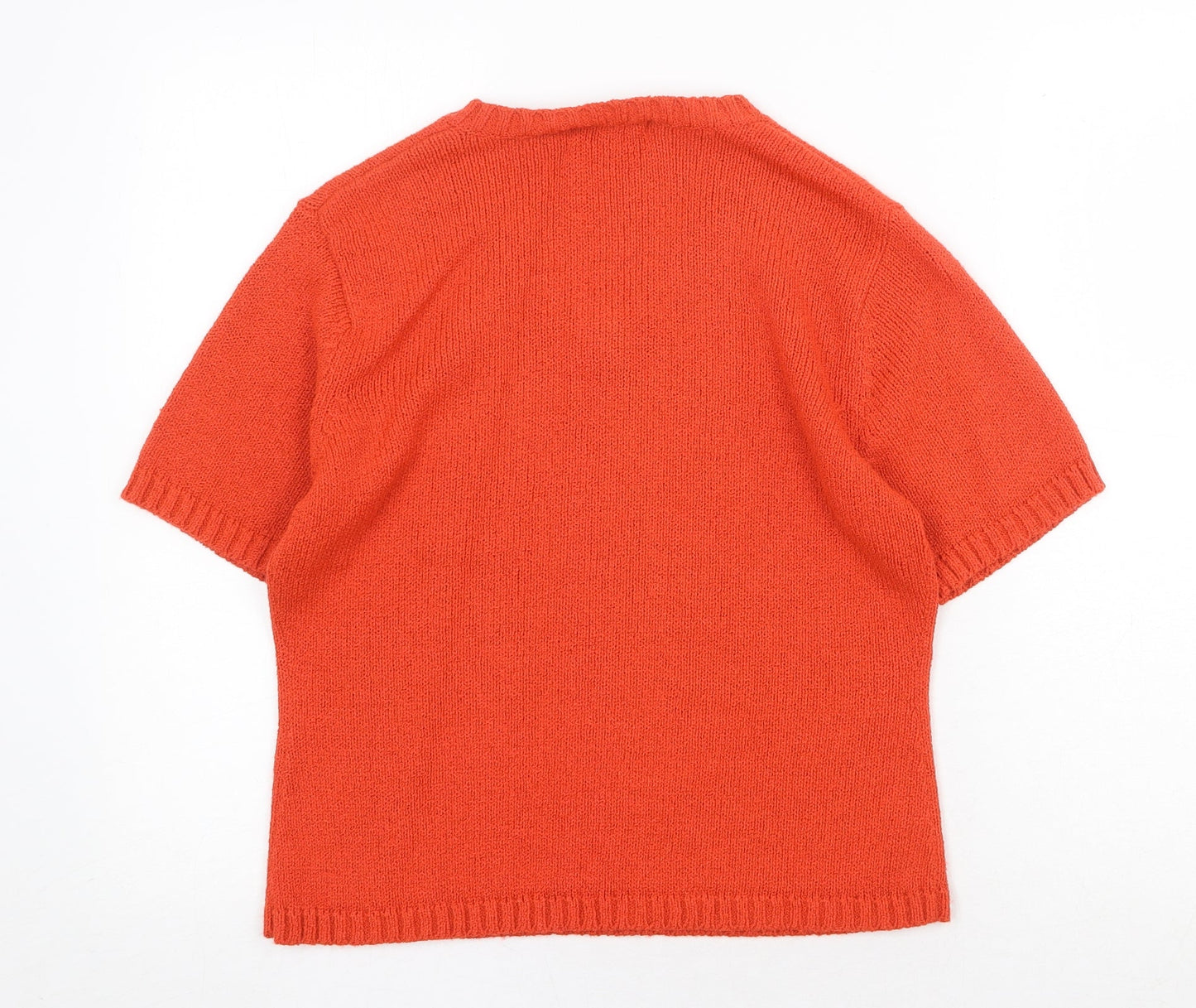 Womens UK Size 14 Essentials Orange Pullover Jumper
