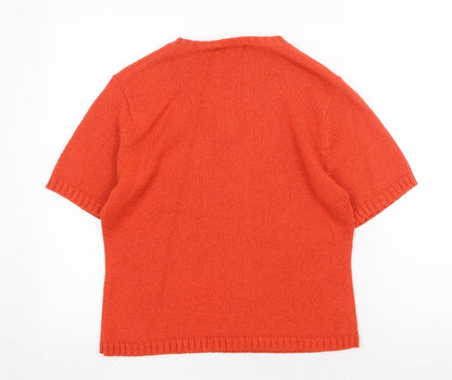 Womens UK Size 14 Essentials Orange Pullover Jumper