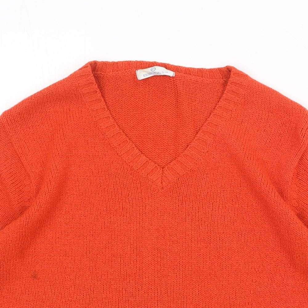 Womens UK Size 14 Essentials Orange Pullover Jumper