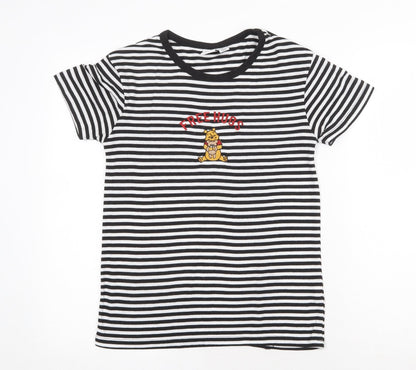 Womens UK Size XS Disney Black Basic T-Shirt