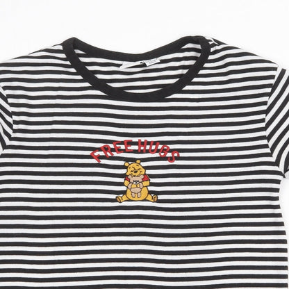 Womens UK Size XS Disney Black Basic T-Shirt