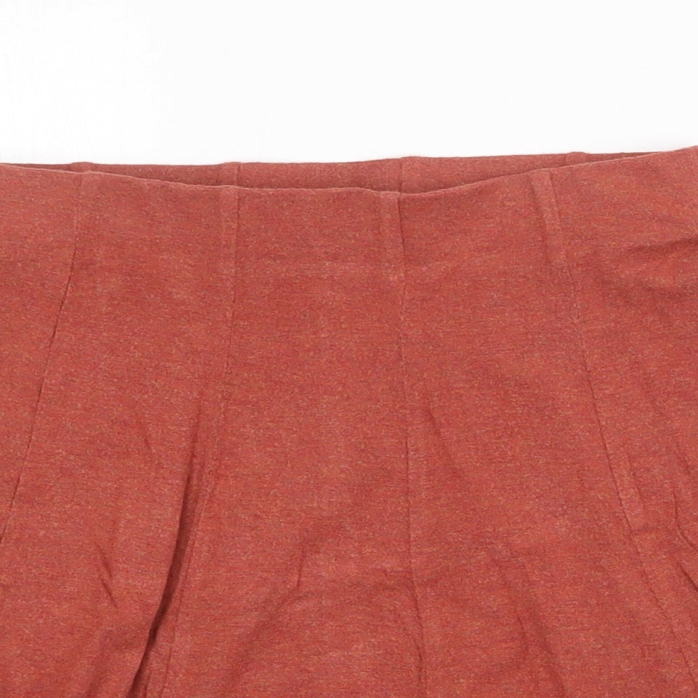 Garage Womens Orange Viscose Pleated Skirt Size XS - Elastic Waist