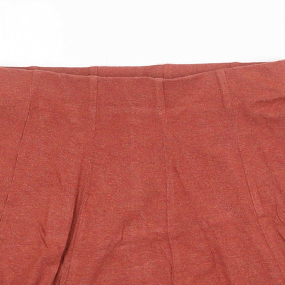 Garage Womens Orange Viscose Pleated Skirt Size XS - Elastic Waist