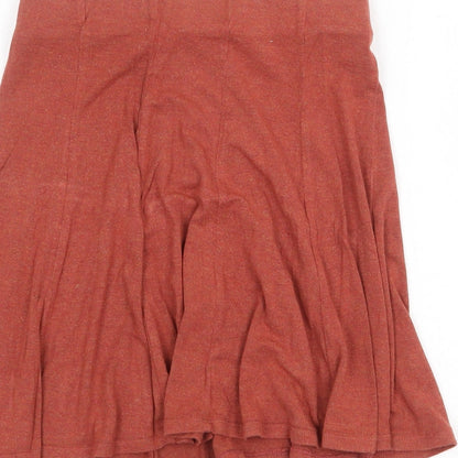 Garage Womens Orange Viscose Pleated Skirt Size XS - Elastic Waist