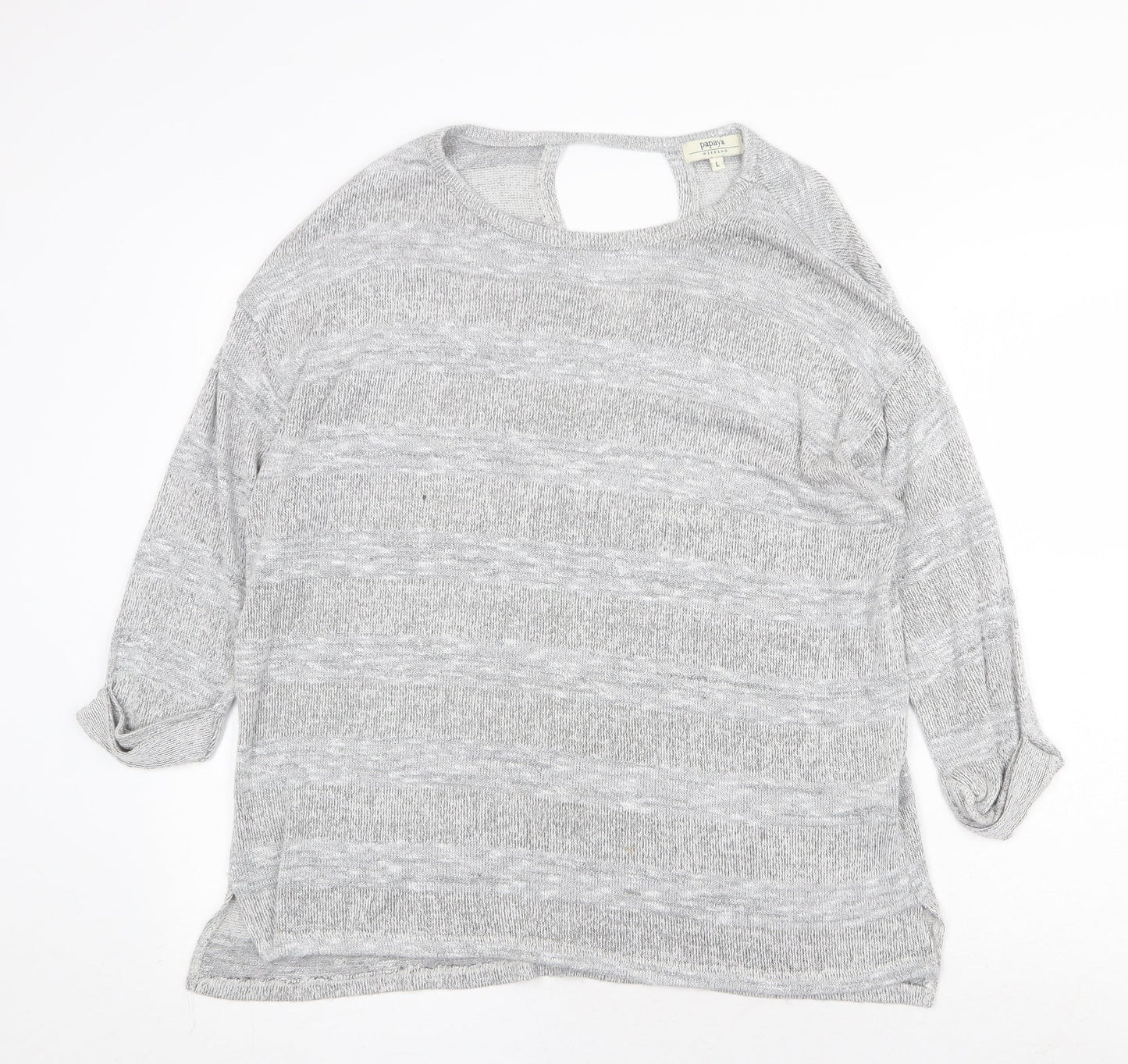 Womens UK Size L Papaya Grey Pullover Jumper