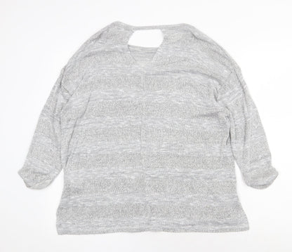 Womens UK Size L Papaya Grey Pullover Jumper