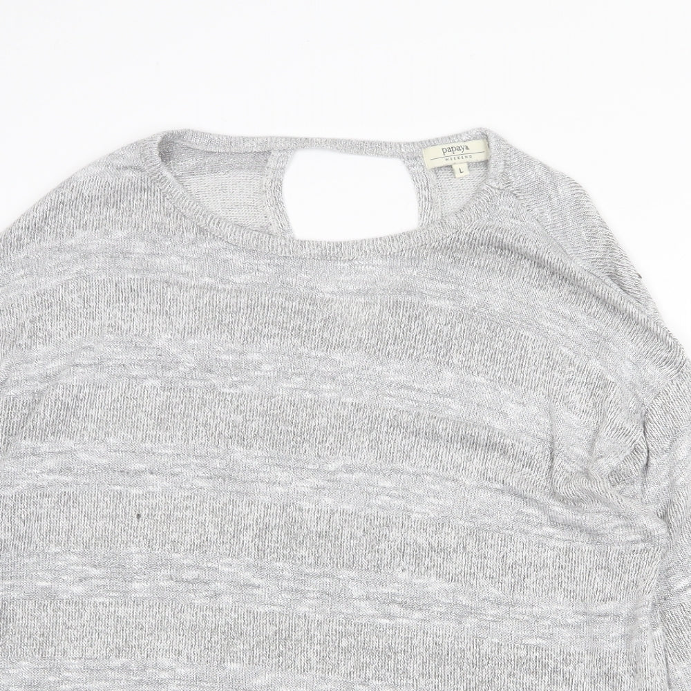 Womens UK Size L Papaya Grey Pullover Jumper