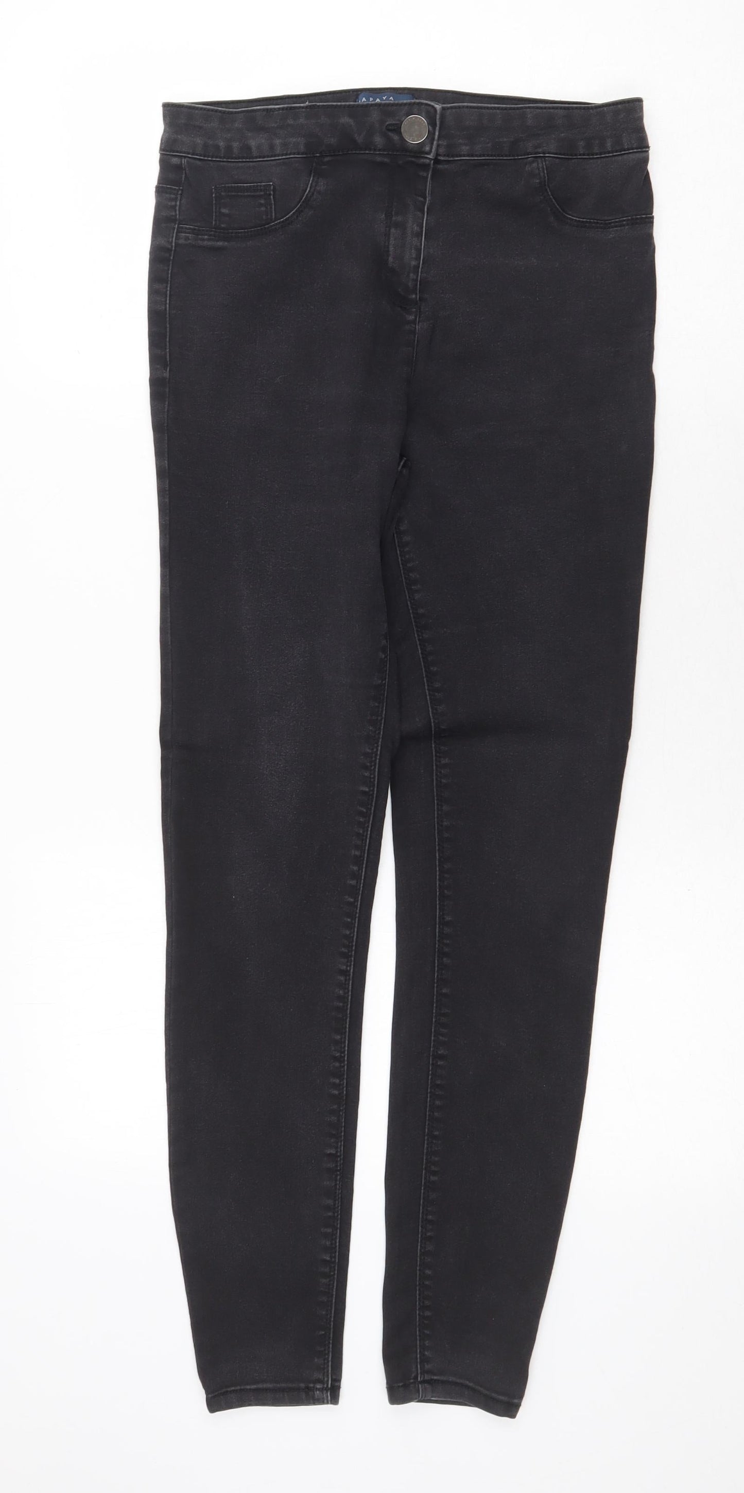 Womens UK Size 12 Papaya Regular Fit Skinny Grey Jeans