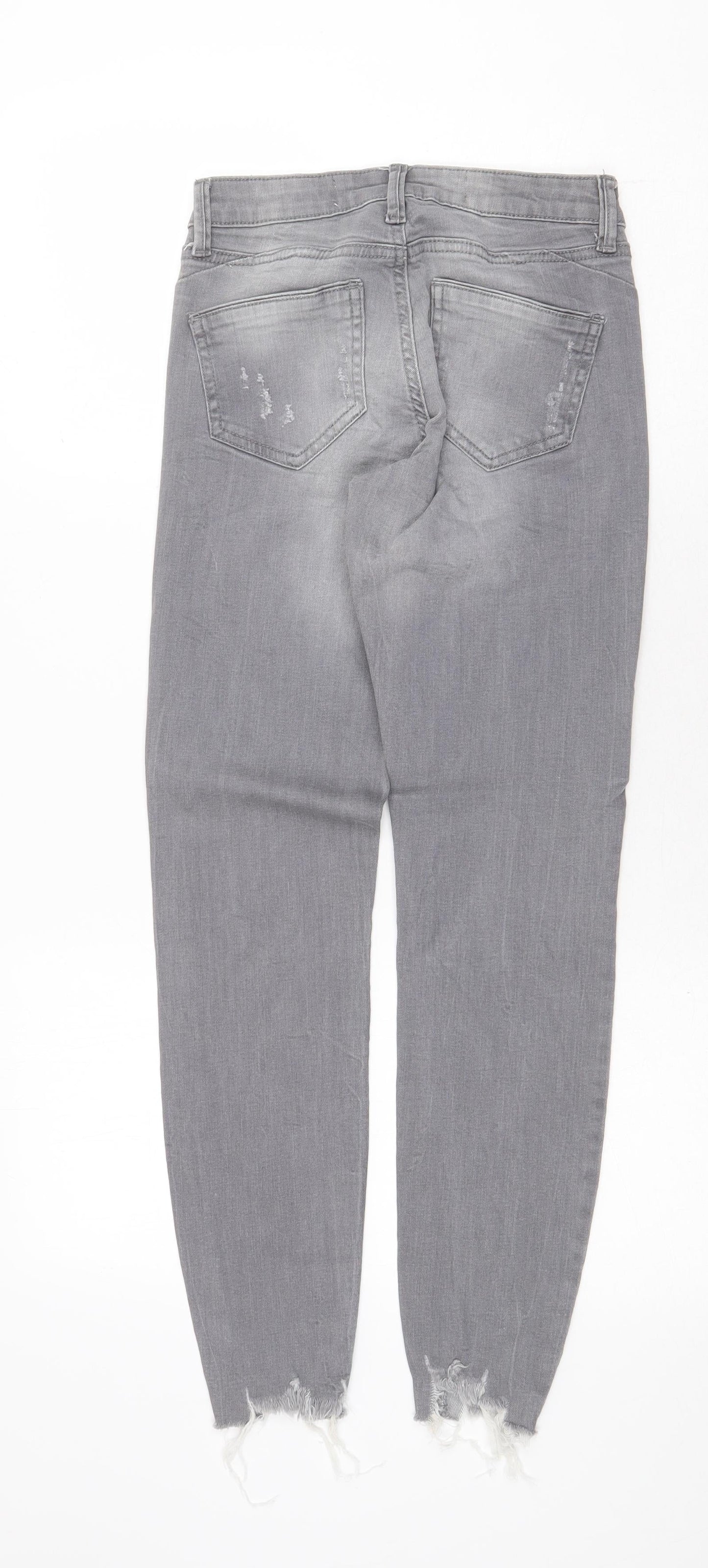 Denim & Co. Womens Grey Cotton Skinny Jeans Size 6 Regular Zip