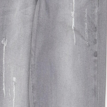 Denim & Co. Womens Grey Cotton Skinny Jeans Size 6 Regular Zip