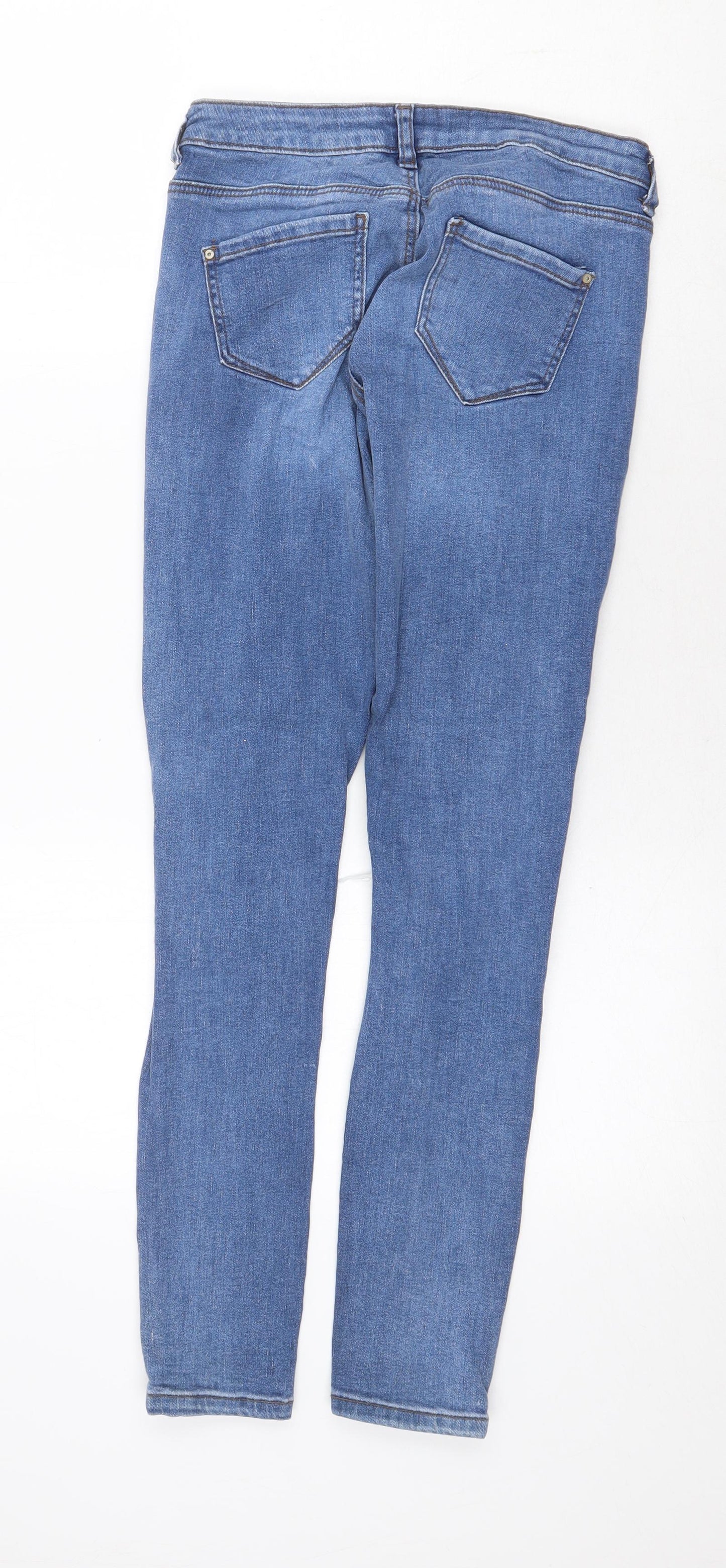 Denim & Co. Womens Blue Cotton Skinny Jeans Size 8 Regular Zip