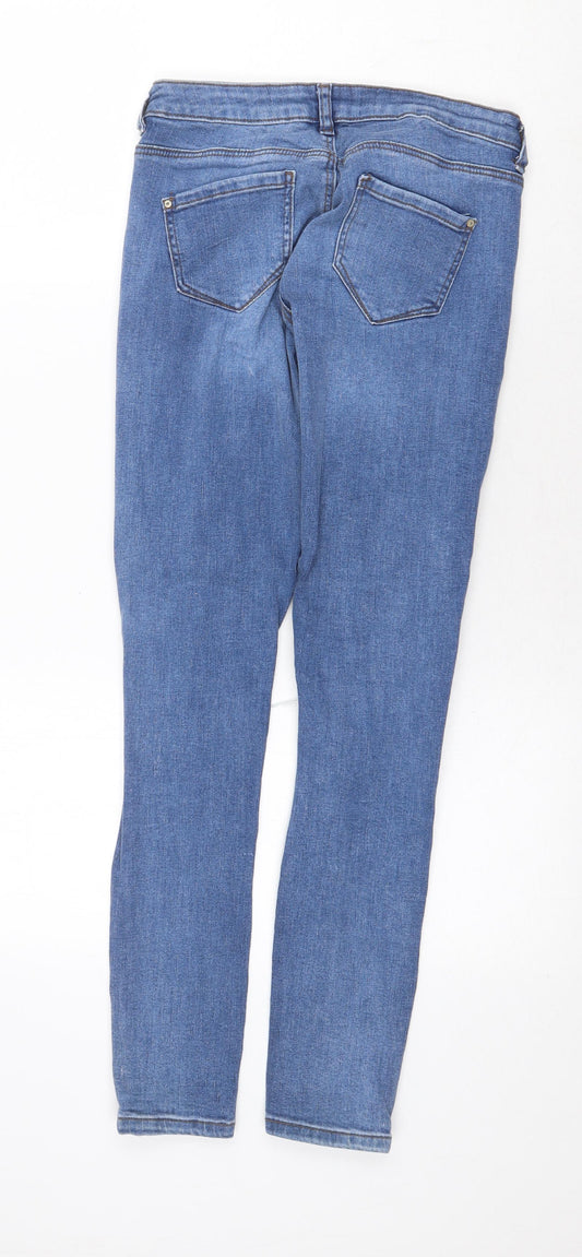 Denim & Co. Womens Blue Cotton Skinny Jeans Size 8 Regular Zip