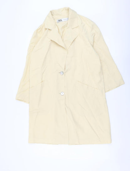 Womens UK Size XS Zara Beige Overcoat