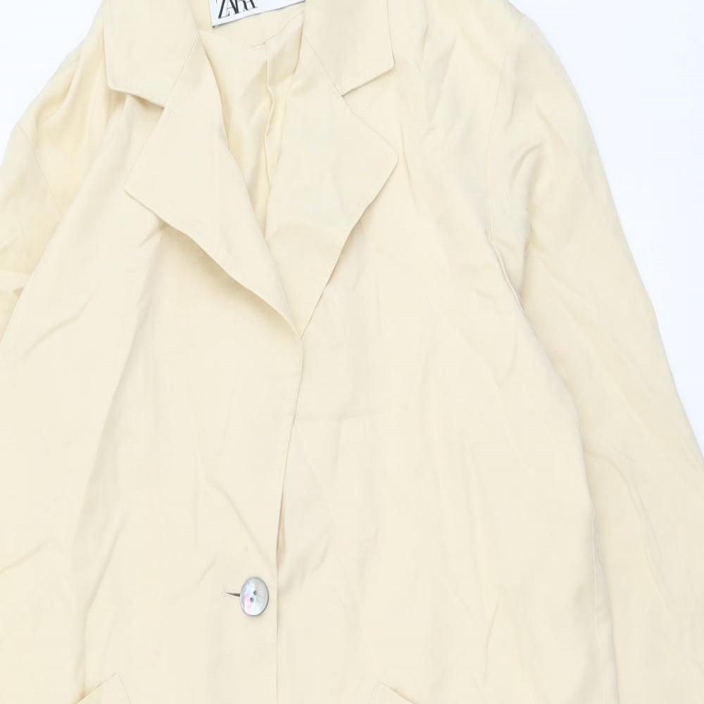 Womens UK Size XS Zara Beige Overcoat
