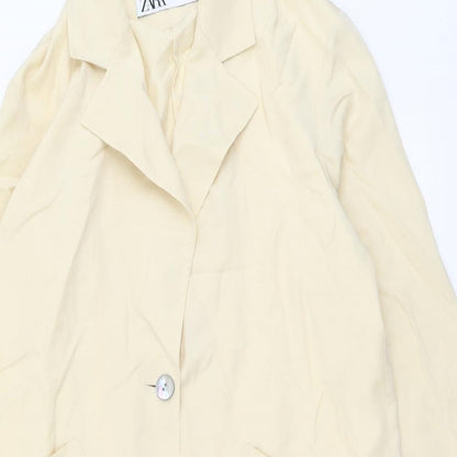 Womens UK Size XS Zara Beige Overcoat