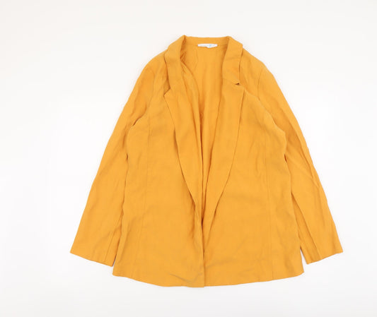 Primark Womens Yellow Jacket Blazer Size 10 Hook & Eye