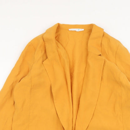 Primark Womens Yellow Jacket Blazer Size 10 Hook & Eye