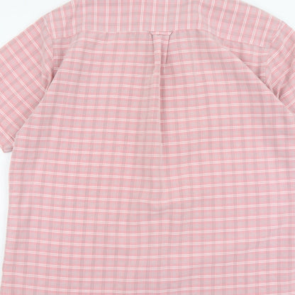 Mens UK Size L Lincoln Pink  Button-Up Short Sleeve Casual Shirt