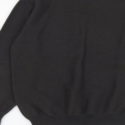 Marks and Spencer Mens Grey V-Neck Cotton Pullover Jumper Size S Long Sleeve