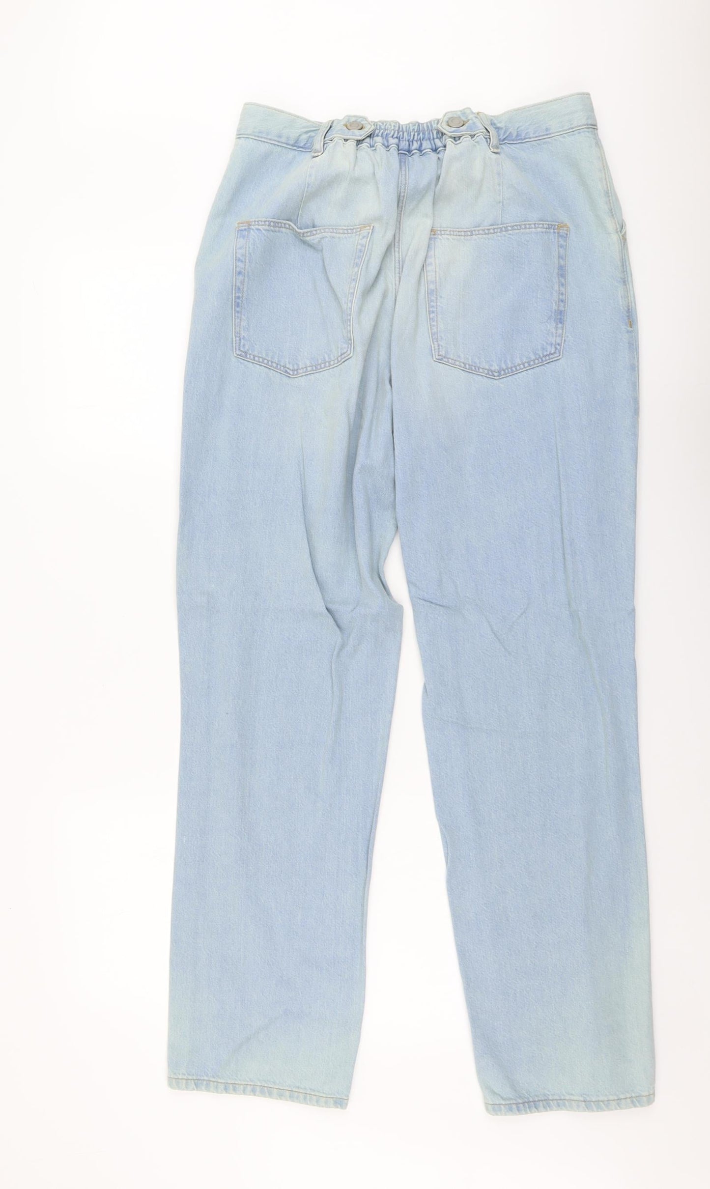 ASOS Womens Blue Cotton Straight Jeans Size 32 in L30 in Regular Button