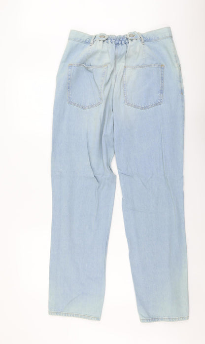ASOS Womens Blue Cotton Straight Jeans Size 32 in L30 in Regular Button