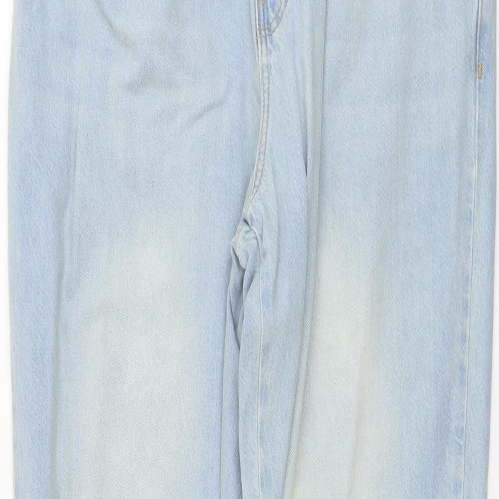 ASOS Womens Blue Cotton Straight Jeans Size 32 in L30 in Regular Button