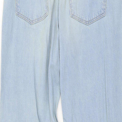 ASOS Womens Blue Cotton Straight Jeans Size 32 in L30 in Regular Button