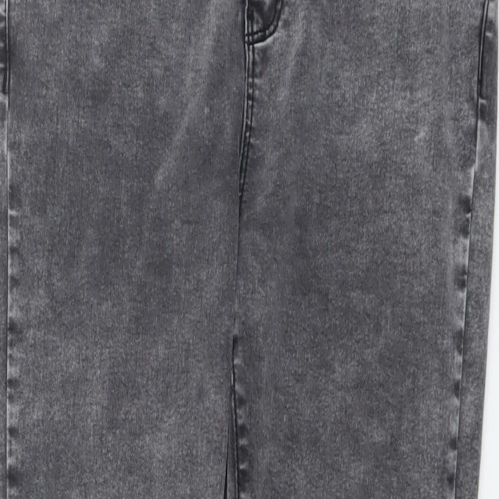 Denim & Co. Womens Grey Cotton Skinny Jeans Size 14 L27 in Regular Button