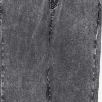 Denim & Co. Womens Grey Cotton Skinny Jeans Size 14 L27 in Regular Button