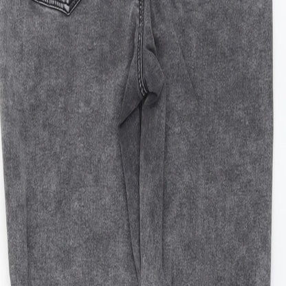 Denim & Co. Womens Grey Cotton Skinny Jeans Size 14 L27 in Regular Button