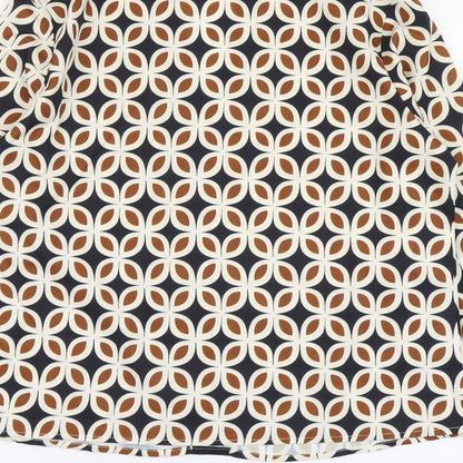 SheIn Womens Multicoloured Geometric Polyester Basic Blouse Size M V-Neck