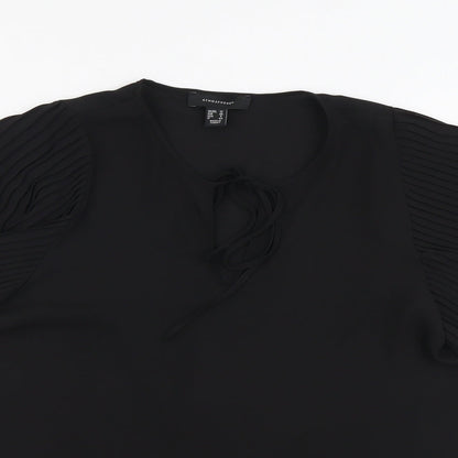 Womens UK Size 12 Atmosphere Black Basic Blouse