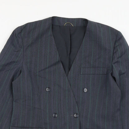Womens UK Size 12 Simon Jersey Regular Blue Suit Jacket