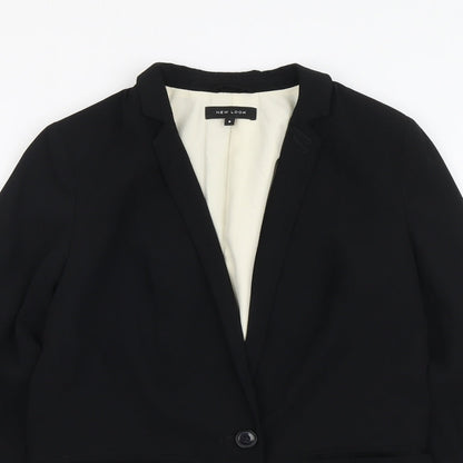 New Look Womens Black Polyester Jacket Blazer Size 8