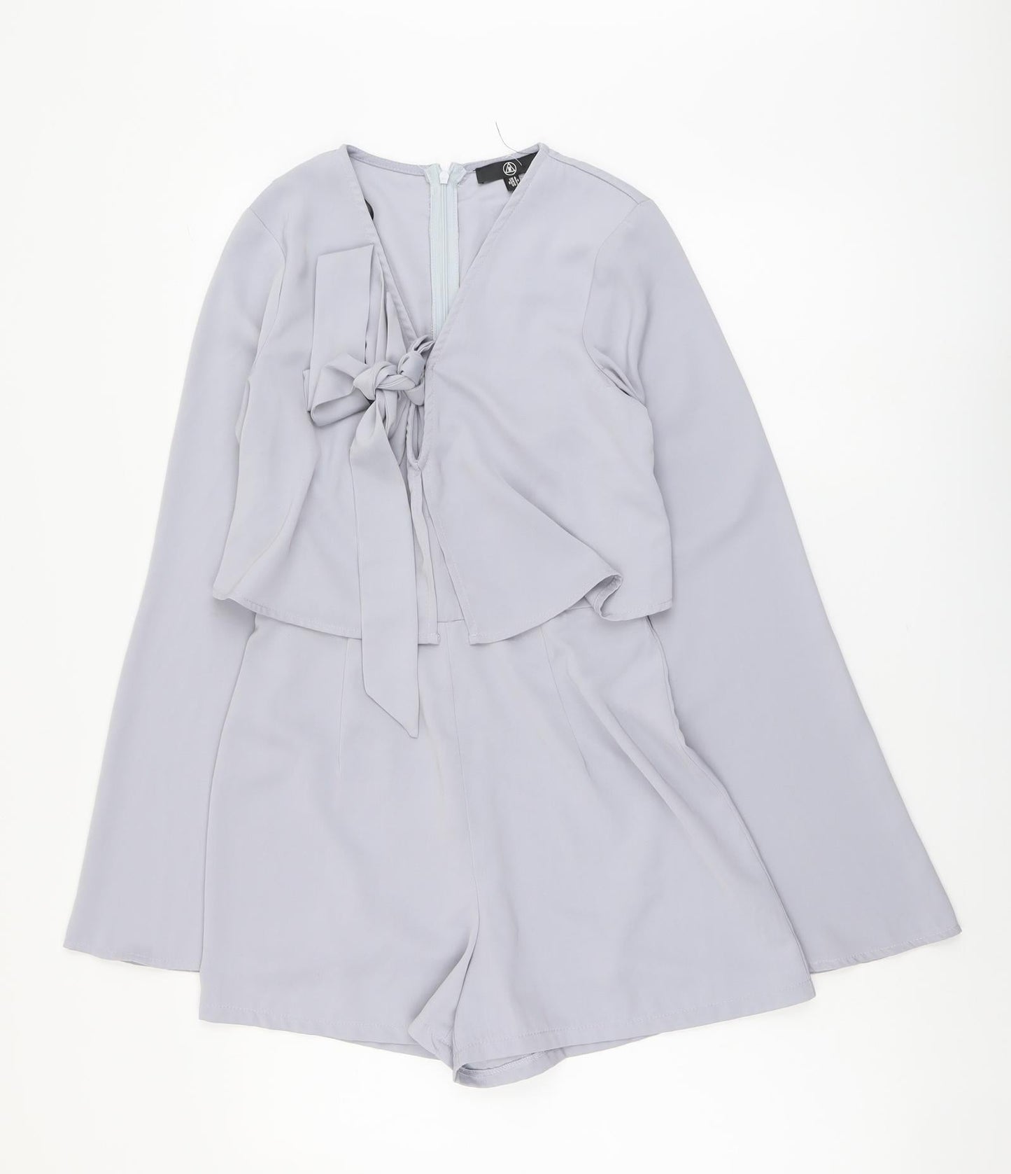 Missguided Womens Grey Polyester Playsuit One-Piece Size 6 Zip