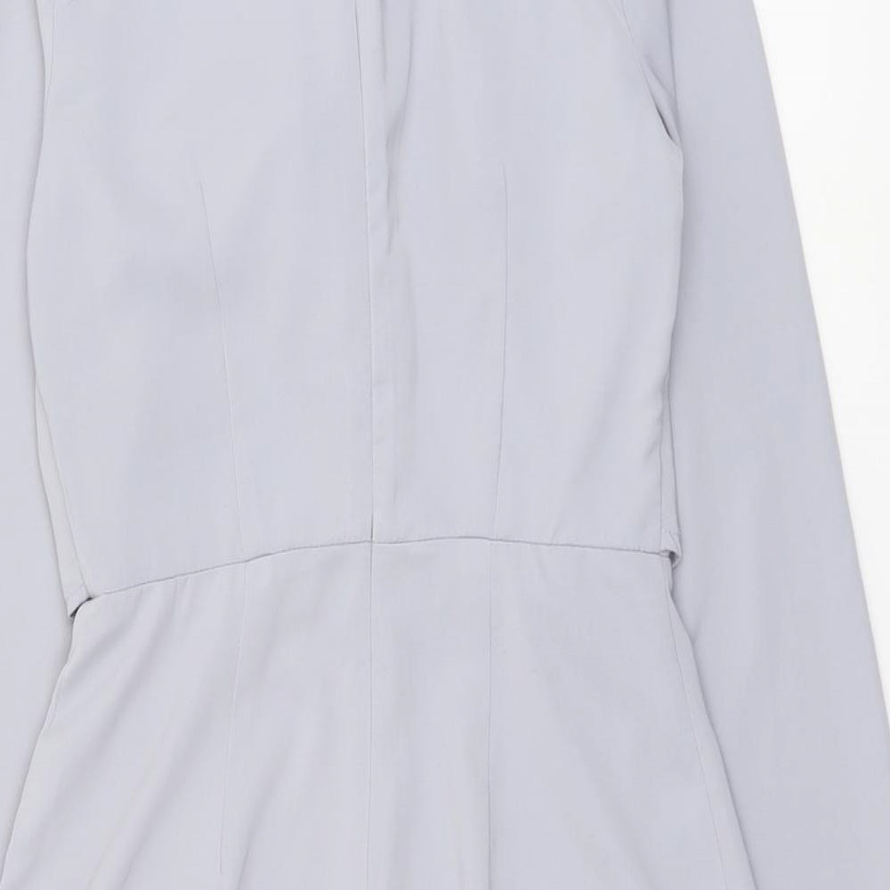 Missguided Womens Grey Polyester Playsuit One-Piece Size 6 Zip