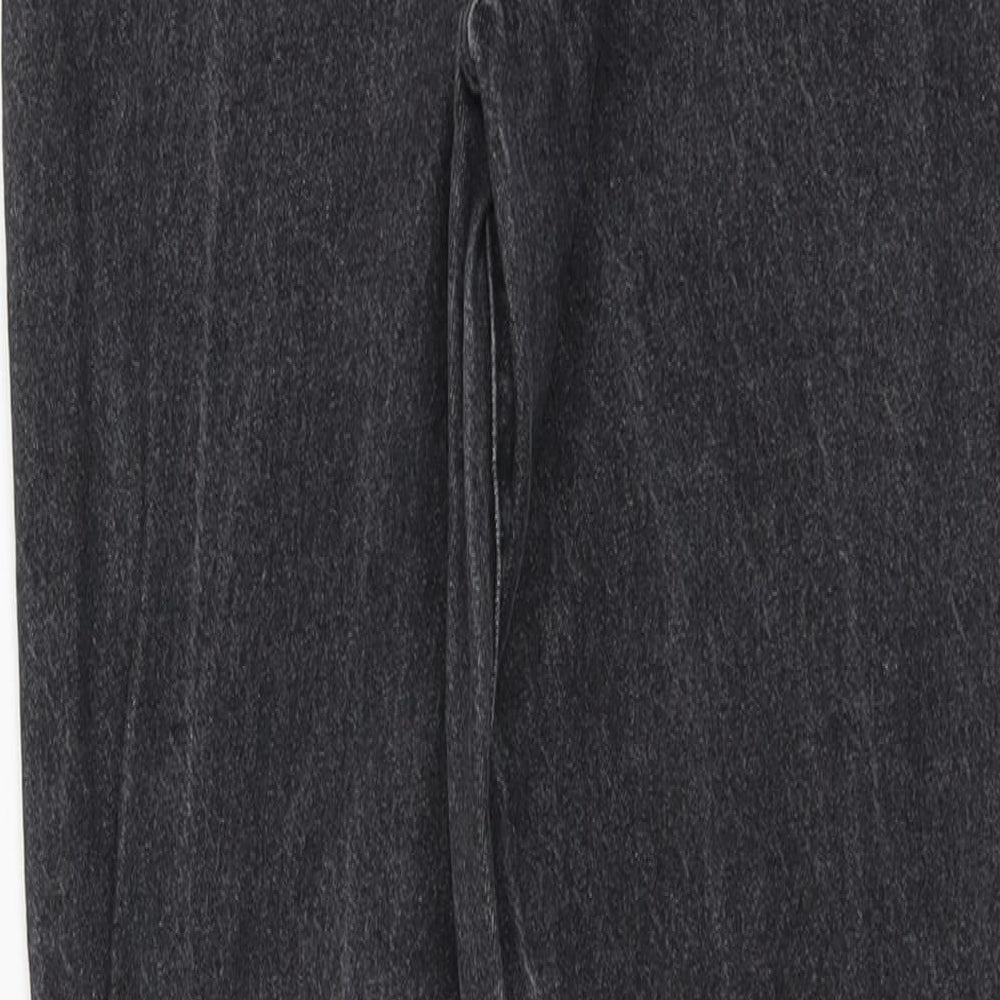 Boohoo Womens Grey Cotton Straight Jeans Size 8 L28 in Regular Button