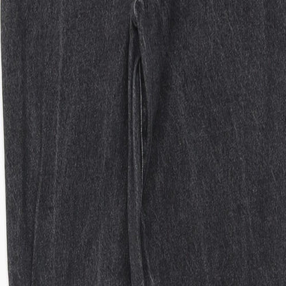 Boohoo Womens Grey Cotton Straight Jeans Size 8 L28 in Regular Button