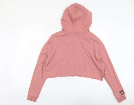 H&M Womens Pink Cotton Pullover Hoodie Size M Pullover - Work Hard