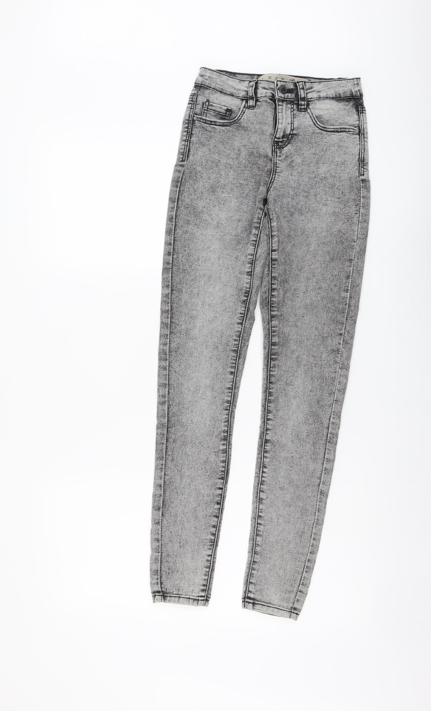 Denim & Co. Womens Grey Cotton Skinny Jeans Size 4XL L28 in Regular Button