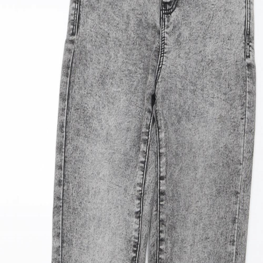 Denim & Co. Womens Grey Cotton Skinny Jeans Size 4XL L28 in Regular Button