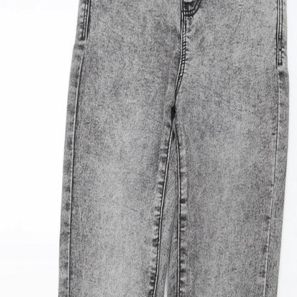 Denim & Co. Womens Grey Cotton Skinny Jeans Size 4XL L28 in Regular Button