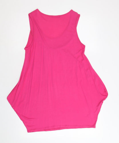 George Womens Pink Viscose Trapeze & Swing Size 12 Scoop Neck Pullover