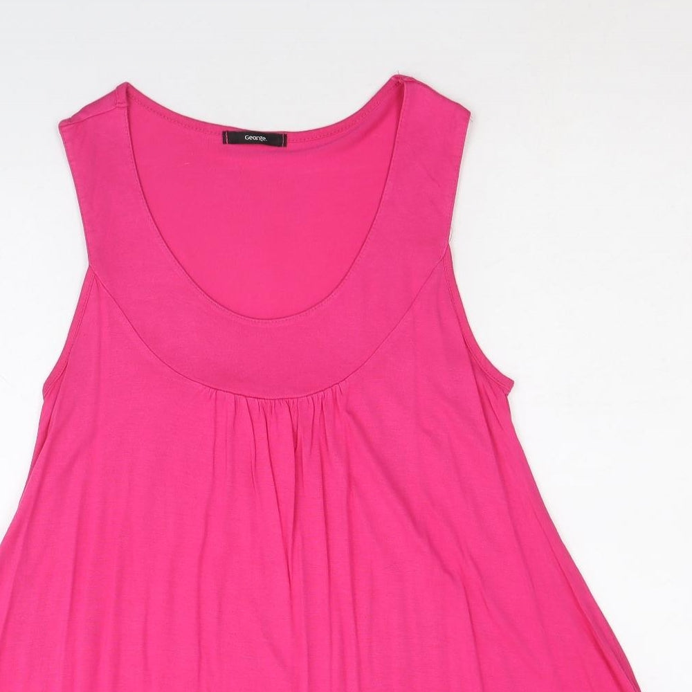 George Womens Pink Viscose Trapeze & Swing Size 12 Scoop Neck Pullover