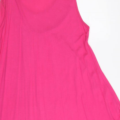 George Womens Pink Viscose Trapeze & Swing Size 12 Scoop Neck Pullover
