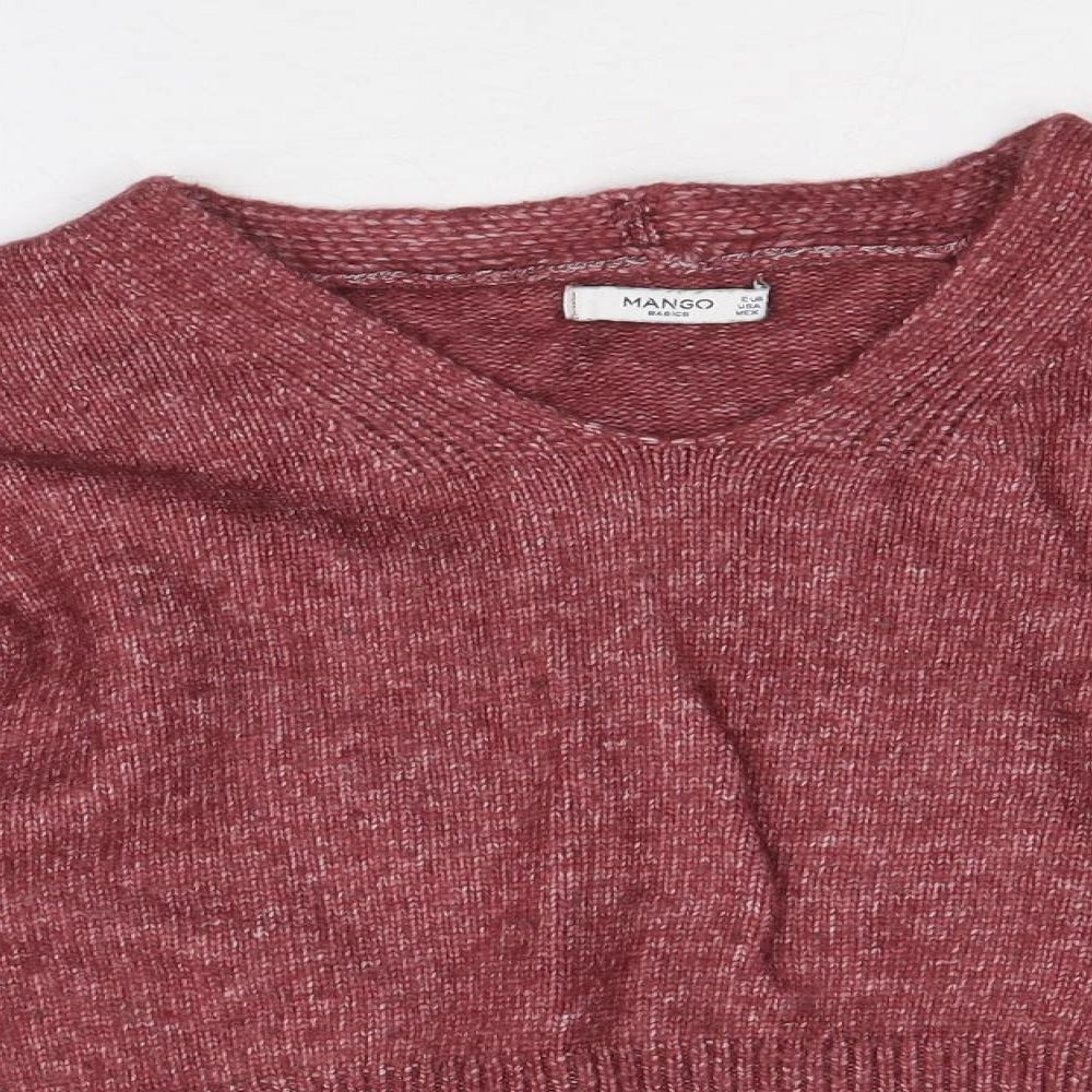 Womens UK Size S Mango Red Pullover Jumper