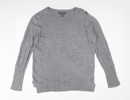 Primark Womens Grey Round Neck Acrylic Pullover Jumper Size M