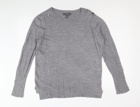 Primark Womens Grey Round Neck Acrylic Pullover Jumper Size M