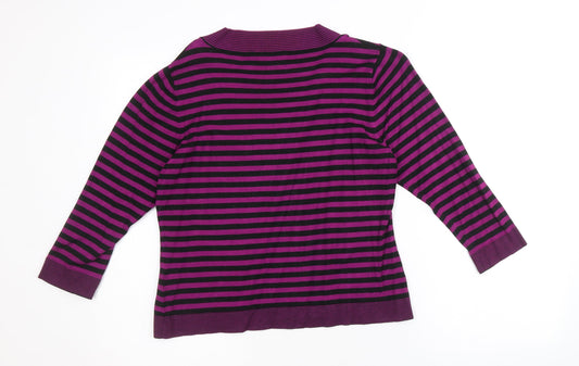 Womens UK Size M Precis Purple Pullover Jumper